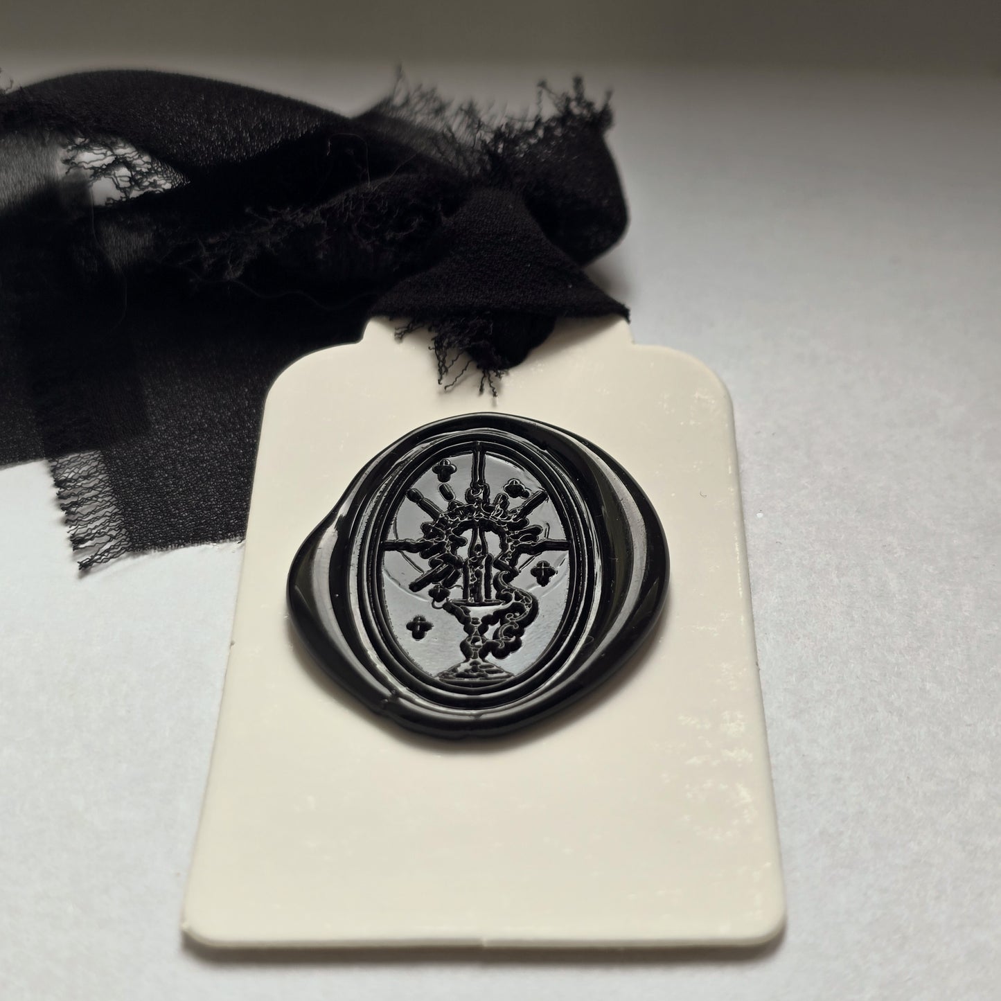 ÉTIQUETTE CADEAU sceau de cire noir