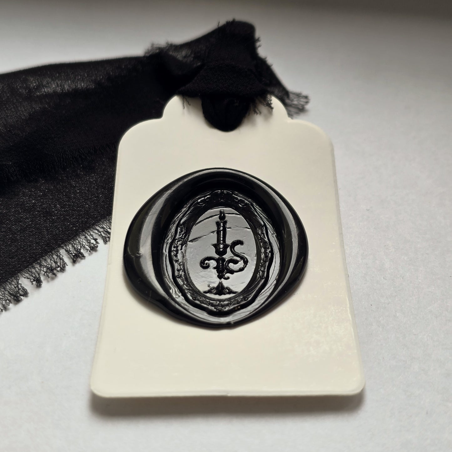 ÉTIQUETTE CADEAU sceau de cire noir