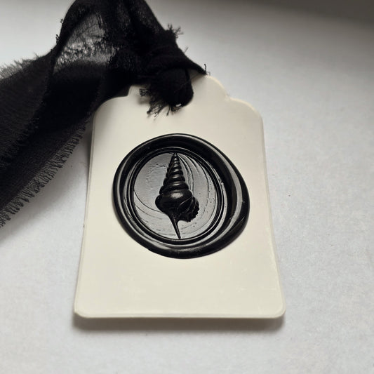 ÉTIQUETTE CADEAU sceau de cire noir